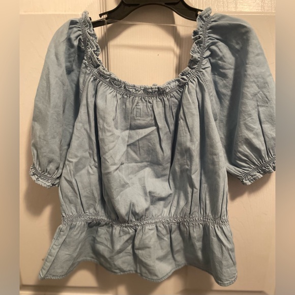 🔴Light Blue Ruffled Blouse. NWT! - Picture 3 of 4